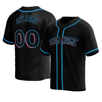 Customized Black Black Blue Baseball Jersey