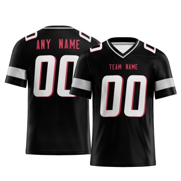 Customized Black White Red Printed Football Jersey