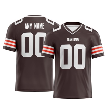 Customized Brown White White Printed Football Jersey