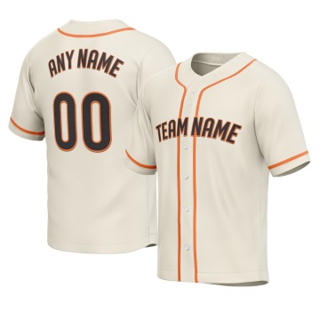 Customized Cream Black Orange Baseball Jersey
