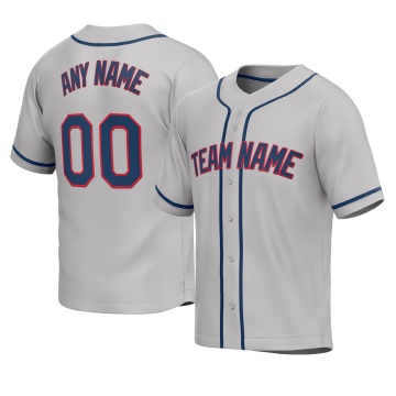 Customized Gray Navy Navy Baseball Jersey
