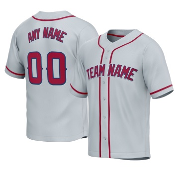 Customized Gray Red Red Baseball Jersey