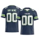 Customized Navy White White Printed Football Jersey