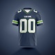 Customized Navy White White Printed Football Jersey
