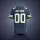 Customized Navy White White Printed Football Jersey