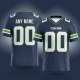 Customized Navy White White Printed Football Jersey