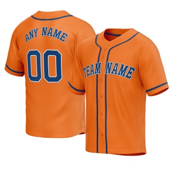 Customized Orange Blue Blue Baseball Jersey