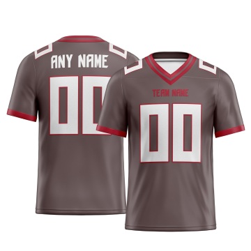 Customized Pewter White Red Printed Football Jersey
