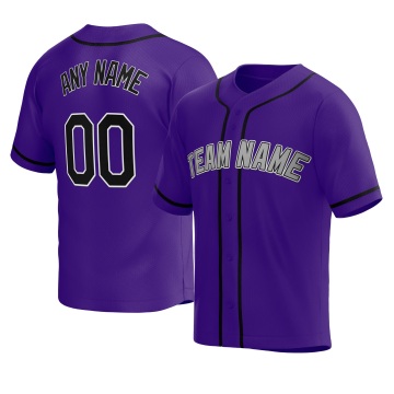 Customized Purple Black Black Baseball Jersey