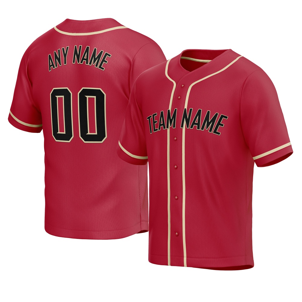 Customized Red Black Yellow Baseball Jersey - Fan Custom Gear