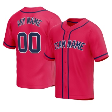 Custom Cream Red-Navy Baseball Jersey