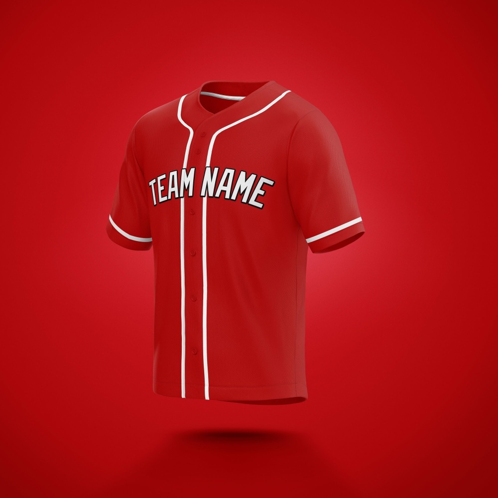 red and white baseball uniforms