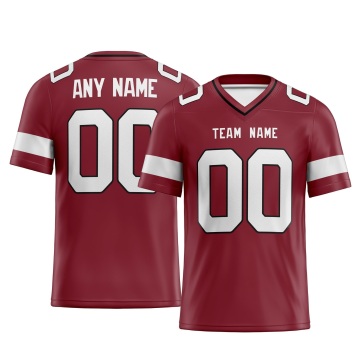 Customized Red White White Printed Football Jersey