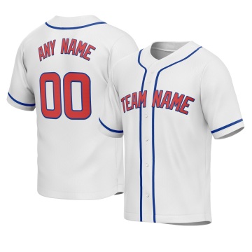 Customized White Red Blue Baseball Jersey