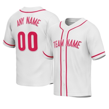 Customized White Red Red Baseball Jersey