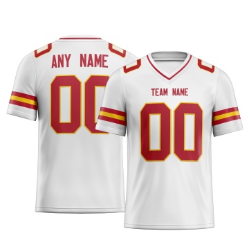 Customized White Red Red Printed Football Jersey